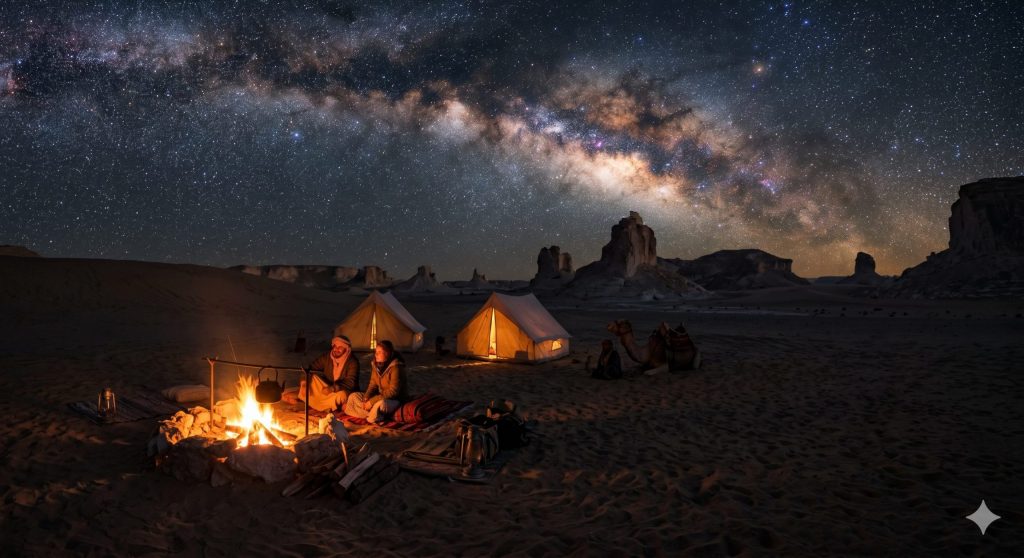 Sternklare Nacht in der Wüste in Ägypten – Foto © Gemini / Sebastian Hesse